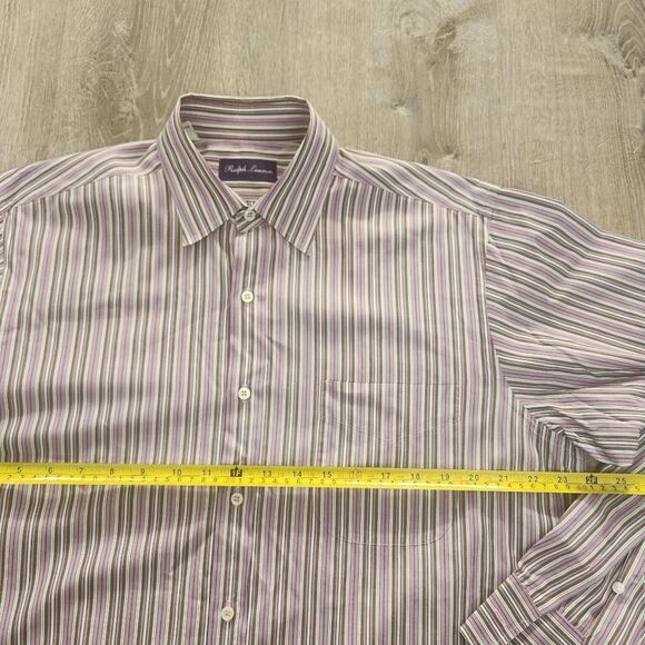 Ralph Lauren Mens Purple Label Button Up Dress Shirt Size Large Made in Italy - Picture 6 of 10
